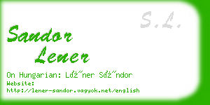 sandor lener business card